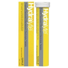 2x Hydralyte Effervescent Electrolyte Tropical Flavor For Dehydration 20 Tablets