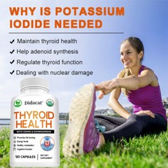 Advanced Thyroid Health Supplement with Iodine Capsules Free Shipping