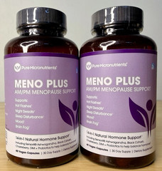 2 bottles Meno Plus Menopause Support Relief Pure Micronutrients Capsules