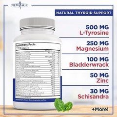 Thyroid Support Supplement with Iodine, B12, Zinc, Selenium & More – 60ct.
