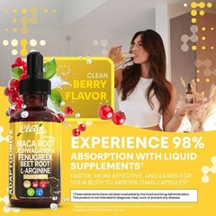 Organic Maca Root Liquid Drops with AshwagandhaFenugreek Beet Root L-Arginine