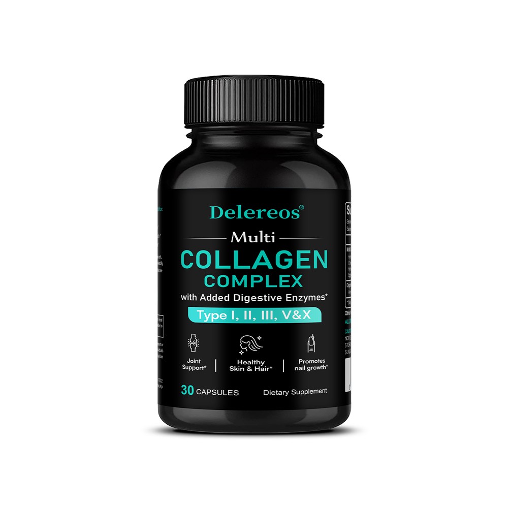 Multi Collagen Complex with Digestive Enzymes-Support Skin,Hair,Joint 30~120Caps