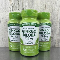 Lot Of 3 Nature&rsquo;s Truth Ginkgo Biloba 120mg Plus Bacopa – 100 Capsules