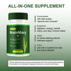 (2 Pack) Brain Mary Advanced Formula, BrainMary Nootropic Support (120 Capsules)