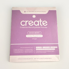 create Creatine Monohydrate Powder Mixed Berry 30 Stick Packs Sugar-Free Vegan