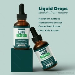 Lung Restore, Premium Sublingual Liquid Drops for Cleanse and Detox – 5 Pack