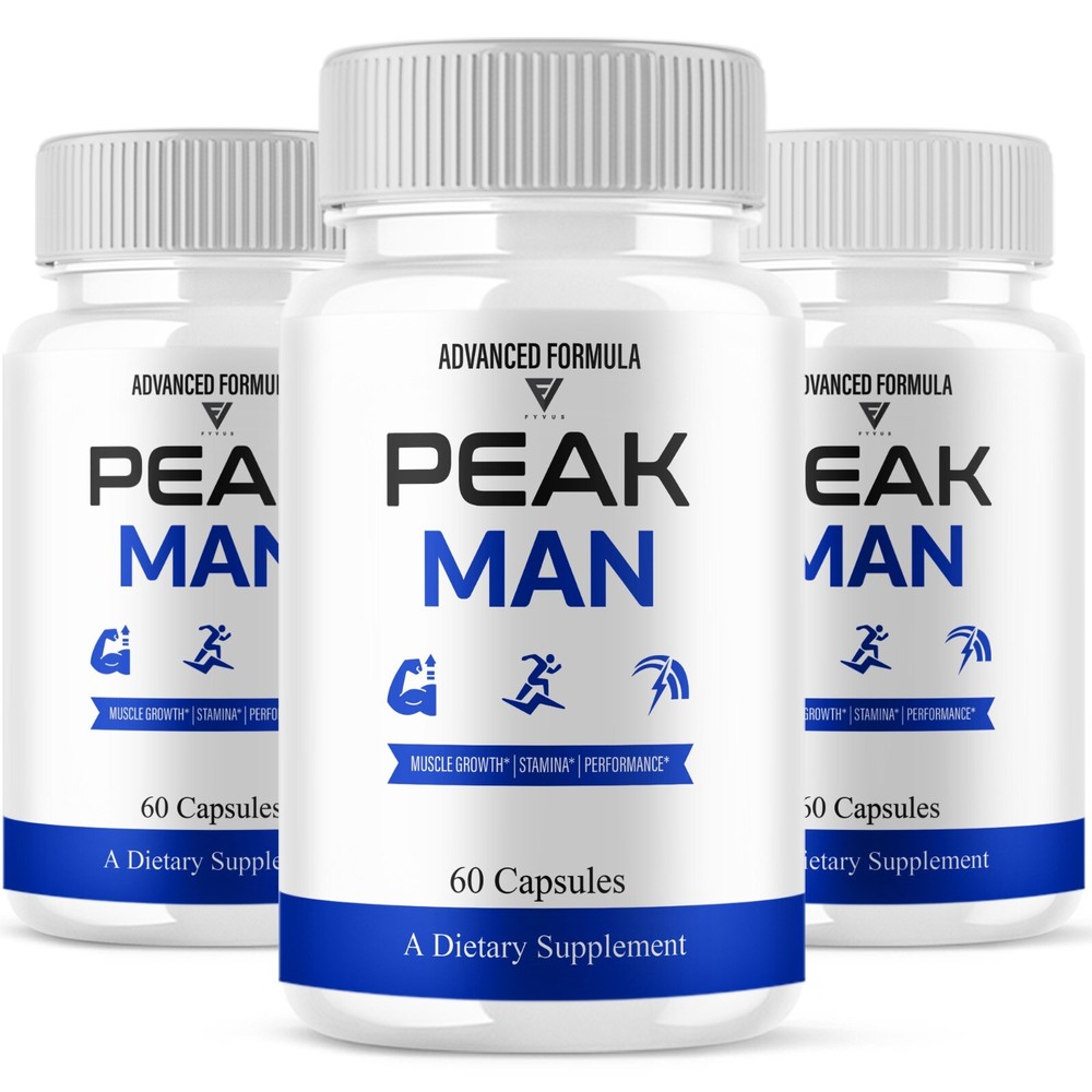 (3 Pack) Peak Man Advanced Performance, PeakMan Maximum Strength (180 Capsules)