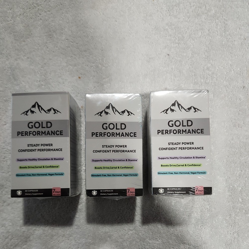 3x Gold Performance Steady Power Supplement Energy & Endurance 180 Caps Sealed