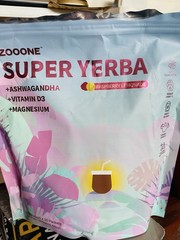 ZOOONE Yerba Mate Raspberry Lemonade Powder w/ Ashwagandha, D3, Magnesium, Detox