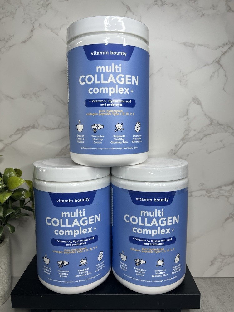 vitamin bounty Multi Collagen Complex+ Powder 3 Pack, Unflavored Exp 09/28