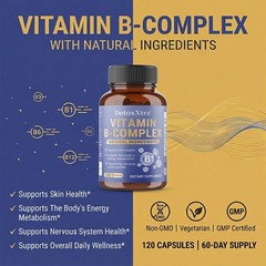Vegan B Complex,All 8 Essential B Vitamins for Overall Body Wellness,30~120 Caps