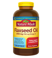 Nature Made Flaxseed Oil 1400mg 300 Softgels Omega 3 ALA Supplement Exp-05/2027