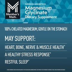 Magnesium Glycinate Tablets 180 ct — Supports Heart, Bone, Nerve, Muscle Health