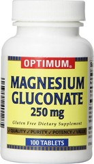 Optimum Magnesium Gluconate Tablets Gluten Free Dietary Supplement 250mg 06/2027