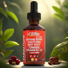 Cayenne Pepper Supplement Liquid Drops + Hawthorn Berry Vitamin D3 K2，Turmeric