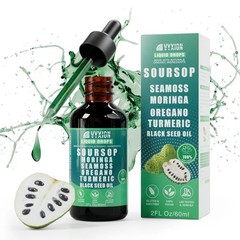 VYXION Pure Soursop 10 in 1 Liquid DropsExtract-Seamoss,Moringa,Black SeedOil