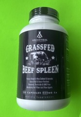 Ancestral Supplements Grassfed Beef Spleen, 180 Capsules, EXP: 10/2028- NEW