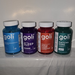 Goli 4-Bottle Gummy Bundle Ashwagandha Sleep ACV Matcha Mind 60 Ct
