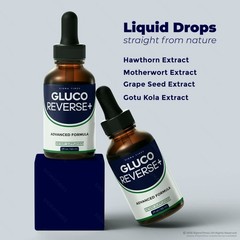 Gluco Reverse + Drops, Advanced Liquid Supplement for Blood Health – 2 Pack