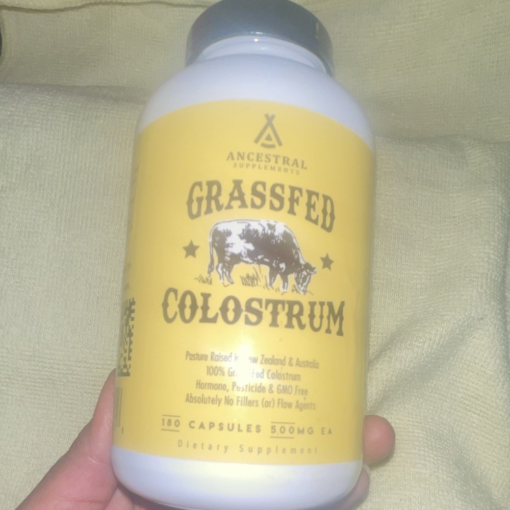 Ancestral Supplements Grassfed Colostrum 180 Capsules 500mg Grass Fed GMO-Free