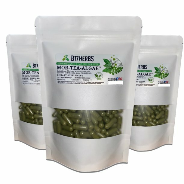 Mor-Tea-Algae Blend – Moringa, Matcha Green Tea, Spirulina, Chlorella 100 Caps