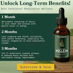 2 BOTTLES-Mullein Leaf&Chlorophyll Drops for Lung Purify&Mucus Purify-30Servings