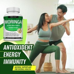 TOPLUX Moringa Capsules 1200mg Pure Moringa Powder Immune Gut health 90Capsules
