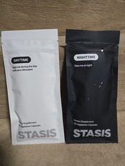 Stasis Daytime + Nighttime Supplement 2 Bags 50 Veg Caps Each