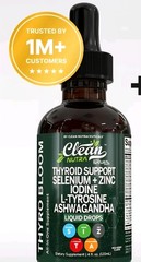 Clean Nutra Thyro Bloom Selenium Zinc Iodine Ashwagandha Thyroid Liquid 4 fl oz