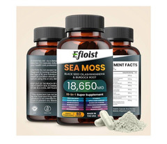 Sea Moss Black Seed Oil Ashawagandha Burdock Root 60ct exp 7/26
