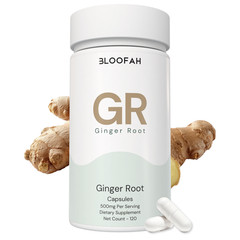 Bloofah GR Ginger Root Extract 10:1 500mg | 120 Capsules | Gingerols | Wellness