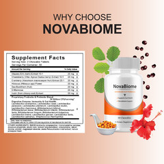 (3 Pack) NovaBiome Advanced Gut Formula, Nova Biom Daily Support (180 Chewables)
