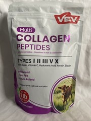 VEV Multi Collagen Peptides Unflavored Powder 16 oz Grass Fed Pasture Raised