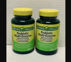 Spring Valley Probiotic Multi-Enzyme Digestive Formula Dietary Supplement 200 x2