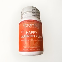 BrainMD Happy Saffron Plus Mood Memory Support Vegan 90 Capsules Zinc Curcumin