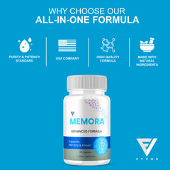 (3 Pack) Memora Memory & Focus, Mem Ora Advanced Supplement (180 Capsules)