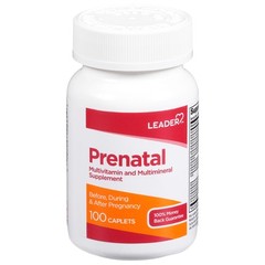 Leader Multivitamin Prenatal Supplement 800 Mcg Folic Acid Caplets 100 Count