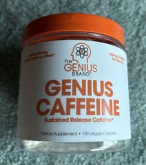 GENIUS CAFFEINE SUSTAINED RELEASE CAFFEINE SUPPLEMENT ~ 100 capsules