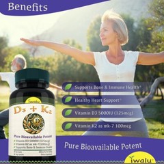 Immune Support Supplement Vitamin K2 (Mk7) With D3 5,000 Iu Bioperine Capsules