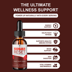 SugarReset Advanced Support, Sugar Reset Liquid Supplement (2oz)