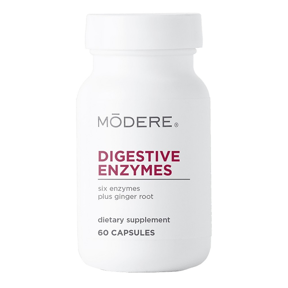 Modere Digestive Enzymes 60 Capsules | 6 Enzymes Plus Ginger Root | Supports NEW