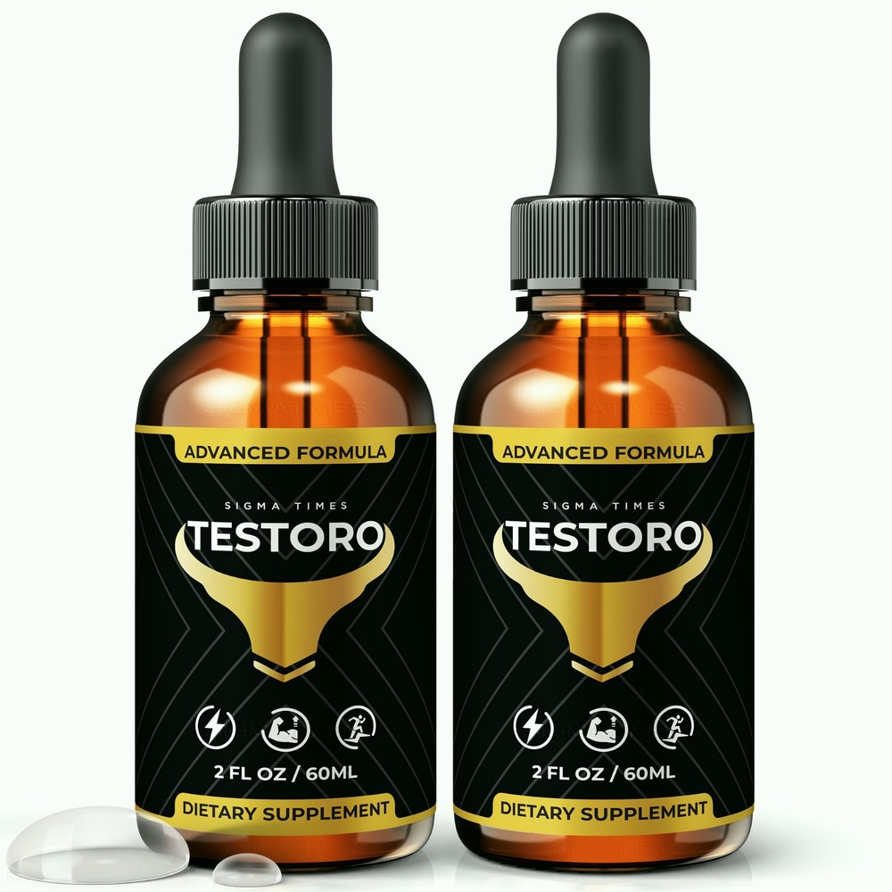 Testoro Liquid Drops, Premium Sublingual Formula for Men, Male Health – 2 Pack