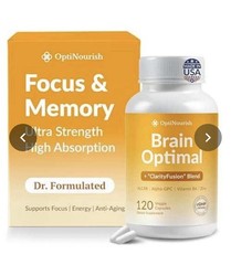 OptiNourish Brain Optimal Focus & Memory Caffeine-Free Nootropic 120 Capsules