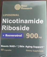 Reus Research Liposomal Nicotinamide Riboside, Resveratrol 900mg 80 Caps