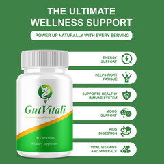 (3 Pack) GutVitali Digestive Support, Gut Vitali Supplement (180 Chewables)