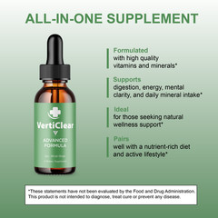 (5 Pack) Verti Clear Supplement Drops, VertiClear Wellness Support (10oz)