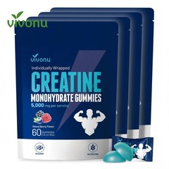 VivoNu Creatine Monohydrate Unflavored Gummy Sports Supplement for Fitness