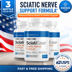 3 PACK SciatiEase Labs Sciati Ease Sciatic Nerve Formula 120 Capsules Free ship