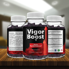 (3 Pack) Vigor Boost Performance Gummies, VigorBoost Premium Gummy (90 Gummies)