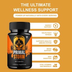 (3 Pack) Primal Storm Performance Support, PrimalStorm Capsules (180 Capsules)